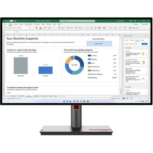 68,6cm /27" (2560x1440) Lenovo ThinkVision P27h-30 4ms DP USB-C Black