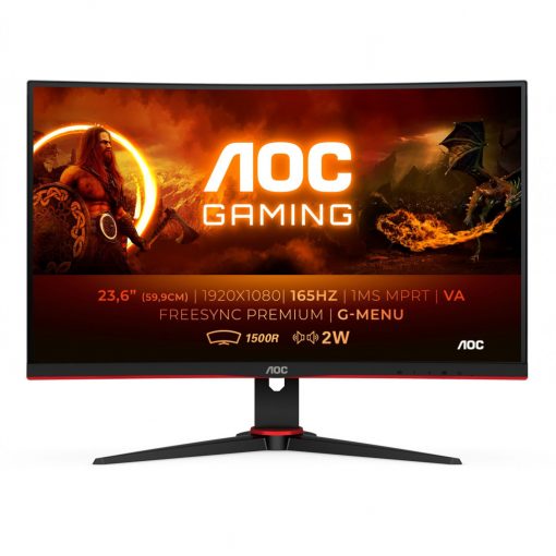 59,9cm/23,6'' (1920x1080) AOC Gaming C24G2AE/BK 16:9 1ms 165Hz VESA Speaker Full HD Red/Black