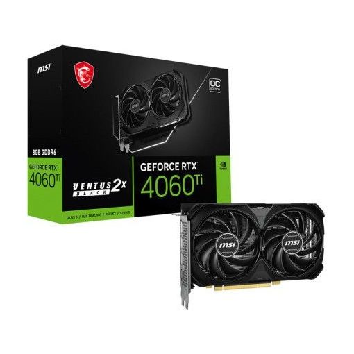 RTX 4060 Ti 8GB MSI Ventus 2X Black E1 OC GDDR6