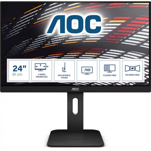 61cm/24" (1920x1200) AOC Pro-line X24P1 16:10 4ms HDMI DVI DisplayPort VGA VESA Pivot Speaker Full HD Black